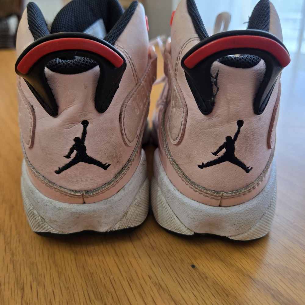 Nike Kids Air Jordan 6 Rings Light Pink White Lace-Up Sneaker Shoes Girl 11C - Picture 6 of 6